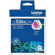 LC536XL3PK Brother LC536XL 3-Pack High-Yield Ink Cartridge Set Cyan, Magenta, Yellow
